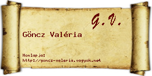 Göncz Valéria névjegykártya